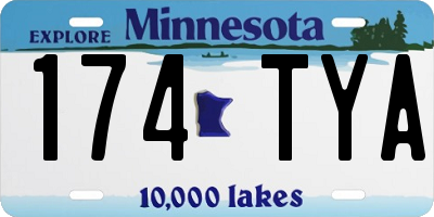 MN license plate 174TYA