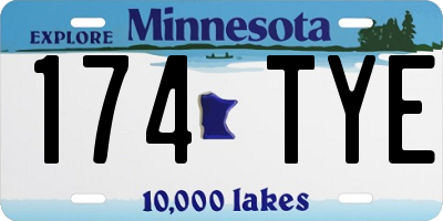 MN license plate 174TYE