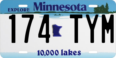 MN license plate 174TYM