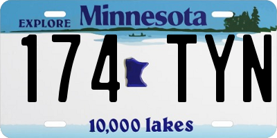 MN license plate 174TYN