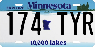 MN license plate 174TYR