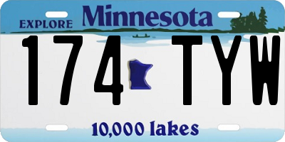 MN license plate 174TYW