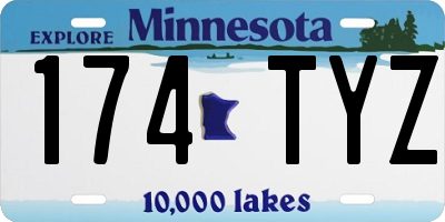 MN license plate 174TYZ