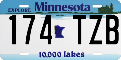MN license plate 174TZB