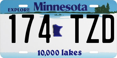 MN license plate 174TZD