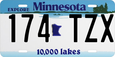 MN license plate 174TZX