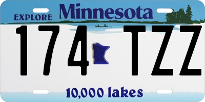 MN license plate 174TZZ