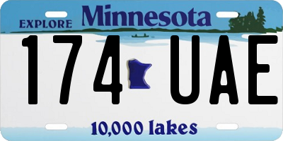 MN license plate 174UAE