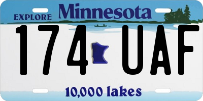 MN license plate 174UAF