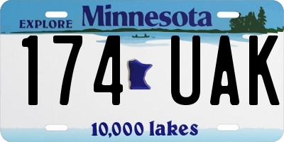 MN license plate 174UAK