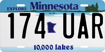 MN license plate 174UAR