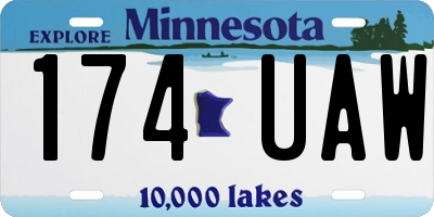 MN license plate 174UAW