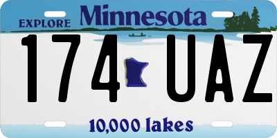 MN license plate 174UAZ