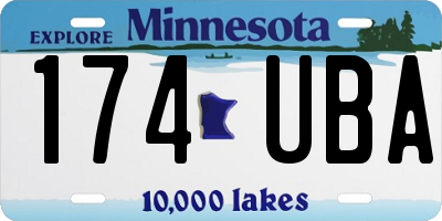 MN license plate 174UBA