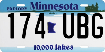 MN license plate 174UBG