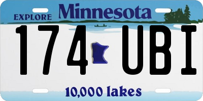 MN license plate 174UBI