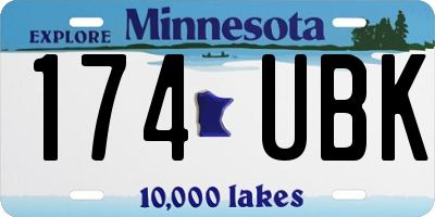 MN license plate 174UBK