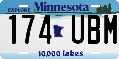 MN license plate 174UBM