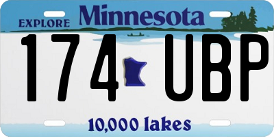 MN license plate 174UBP