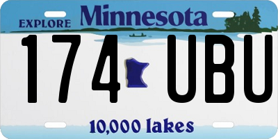 MN license plate 174UBU
