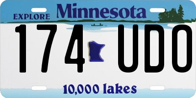 MN license plate 174UDO