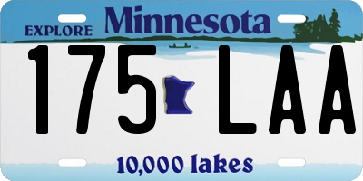 MN license plate 175LAA