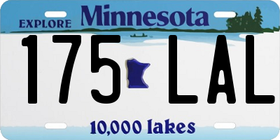 MN license plate 175LAL