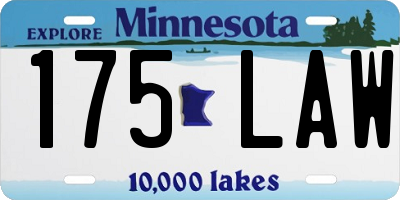 MN license plate 175LAW