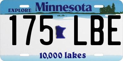 MN license plate 175LBE