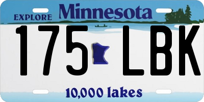 MN license plate 175LBK