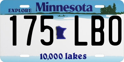 MN license plate 175LBO