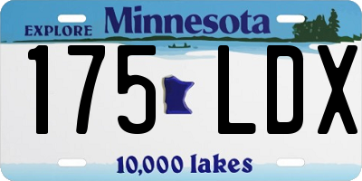 MN license plate 175LDX