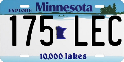 MN license plate 175LEC