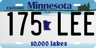 MN license plate 175LEE