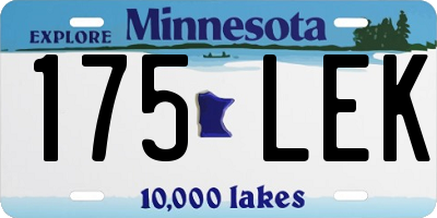MN license plate 175LEK