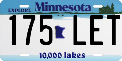 MN license plate 175LET