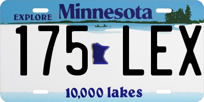 MN license plate 175LEX