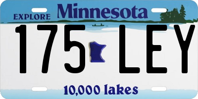 MN license plate 175LEY