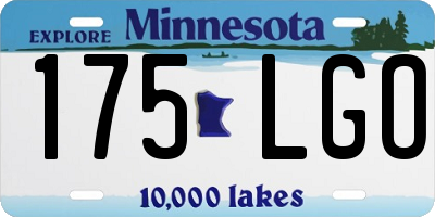 MN license plate 175LGO