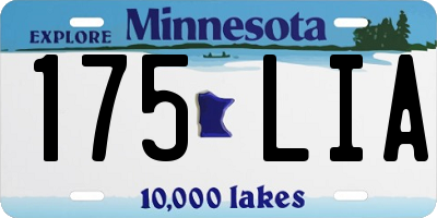 MN license plate 175LIA