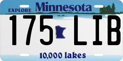 MN license plate 175LIB