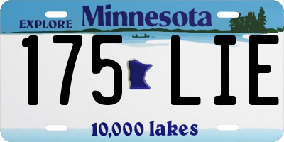 MN license plate 175LIE