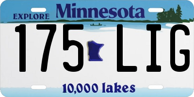 MN license plate 175LIG