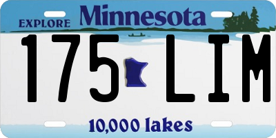 MN license plate 175LIM