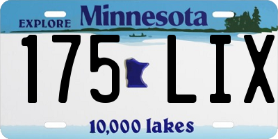 MN license plate 175LIX