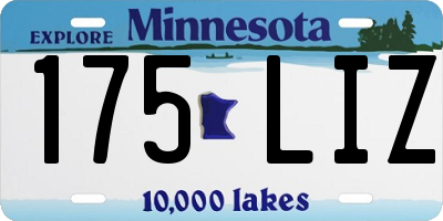 MN license plate 175LIZ