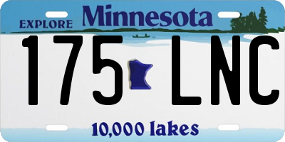 MN license plate 175LNC
