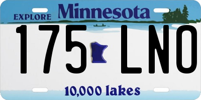 MN license plate 175LNO
