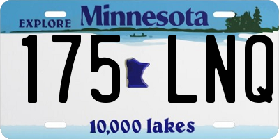 MN license plate 175LNQ