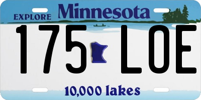 MN license plate 175LOE